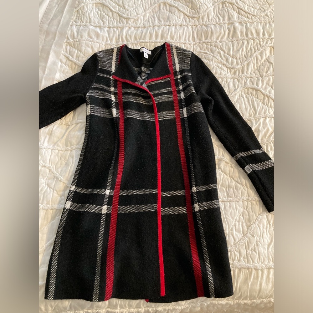 Charter Club women’s black plaid sweater jacket, size small